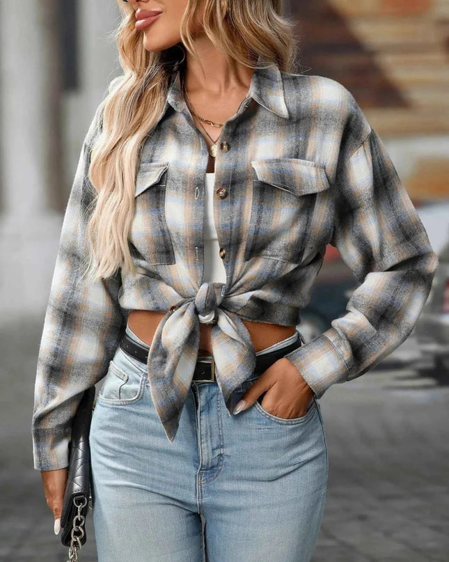 Oversized Plaid Shirt for Effortless Style and Comfort - Trendsi