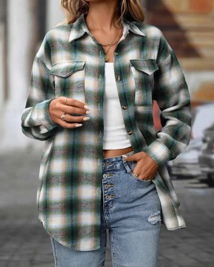Oversized Plaid Shirt for Effortless Style and Comfort - Trendsi