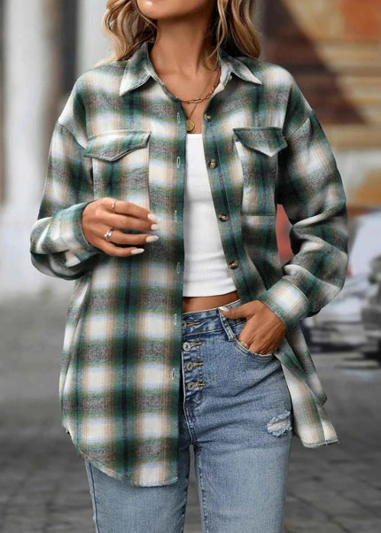 Oversized Plaid Shirt for Effortless Style and Comfort - Trendsi