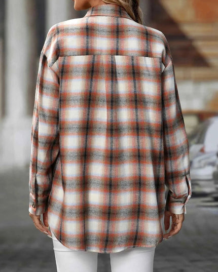 Oversized Plaid Shirt for Effortless Style and Comfort - Trendsi