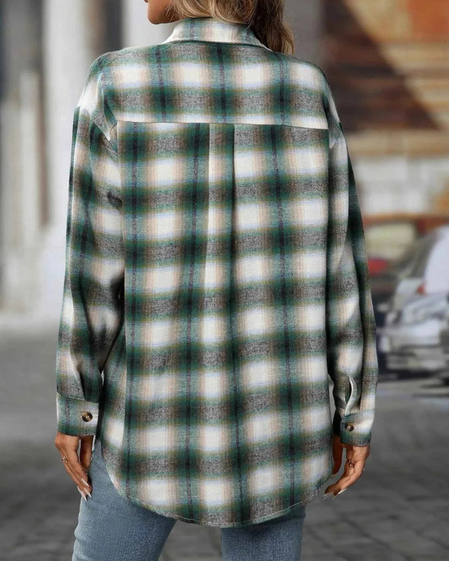 Oversized Plaid Shirt for Effortless Style and Comfort - Trendsi