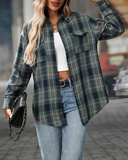 Oversized Plaid Shirt for Effortless Style and Comfort - Trendsi