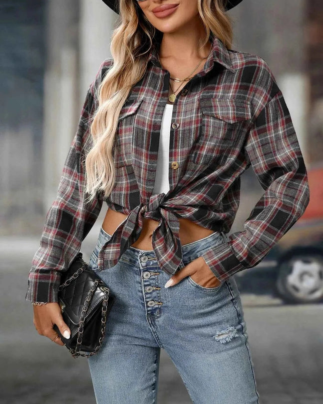 Oversized Plaid Shirt for Effortless Style and Comfort - Trendsi