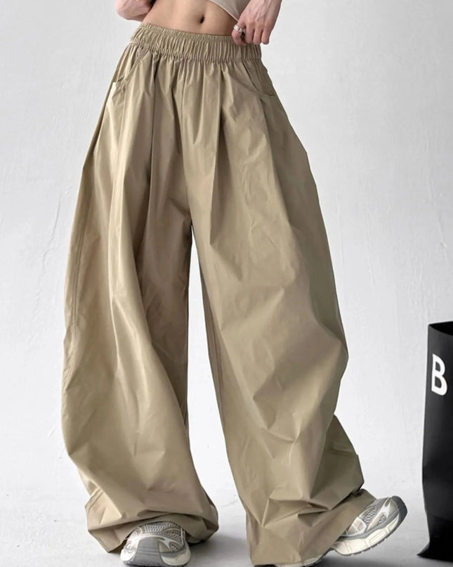 Oversized Wide Leg Pants - Trendsi