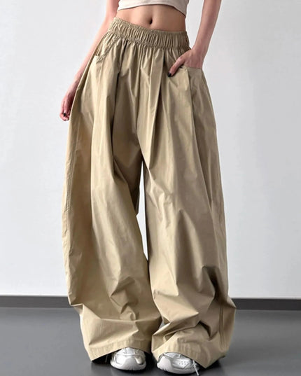 Oversized Wide Leg Pants - Trendsi