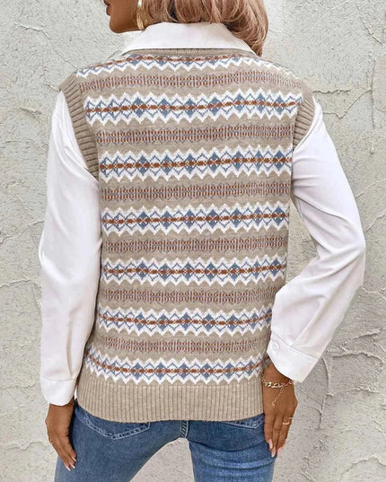 Perfee V - Neck Sweater Vest - Trendsi