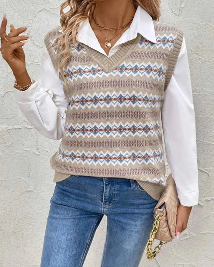 Perfee V - Neck Sweater Vest - Trendsi