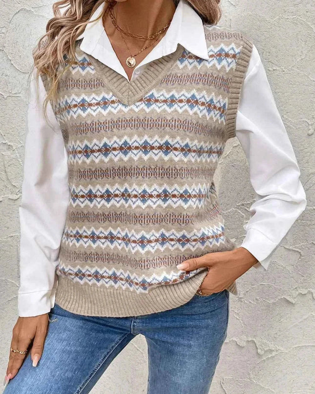 Perfee V - Neck Sweater Vest - Trendsi