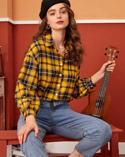 Plaid Button Down Shirt - Trendsi