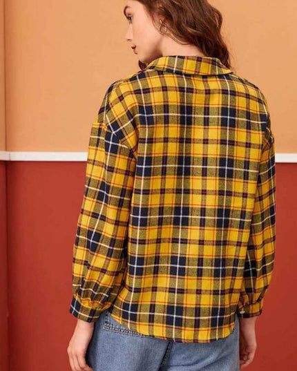 Plaid Button Down Shirt - Trendsi