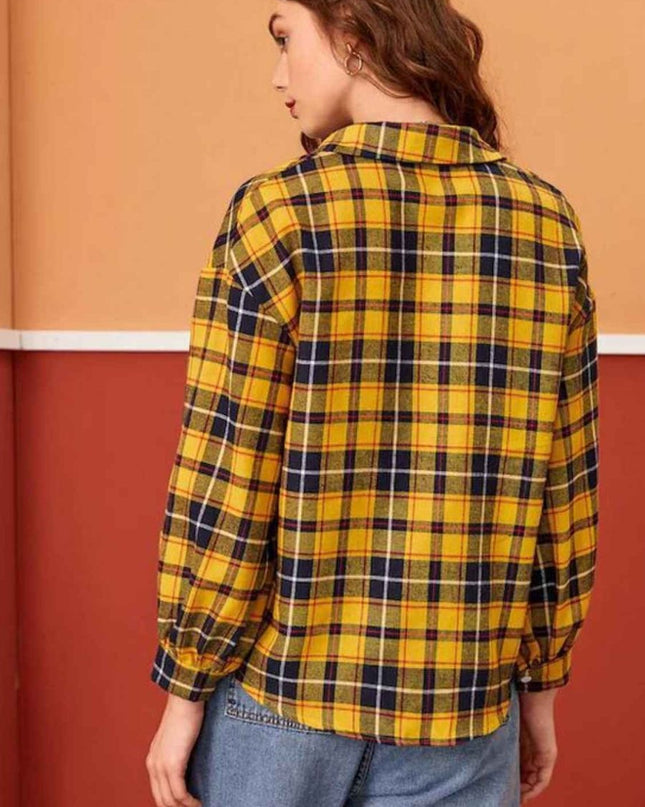 Plaid Button Down Shirt - Trendsi