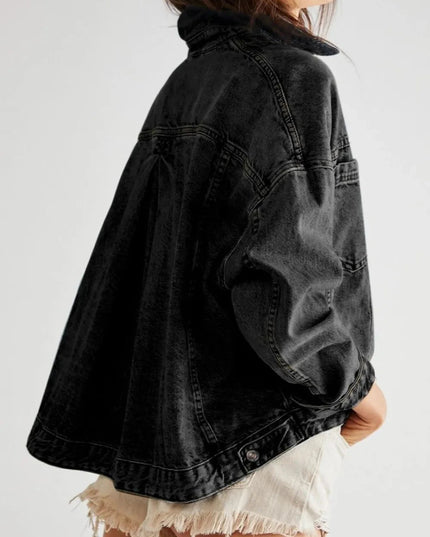Pocketed Button Up Denim Jacket - Trendsi
