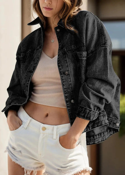 Pocketed Button Up Denim Jacket - Trendsi