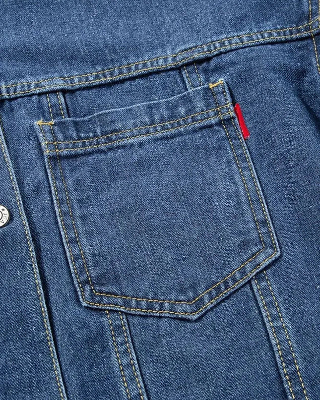 Pocketed Button Up Denim Jacket - Trendsi