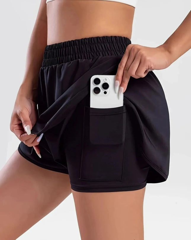 Pocketed High Waist Active Shorts - Trendsi