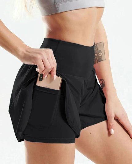 Pocketed High Waist Active Shorts - Trendsi