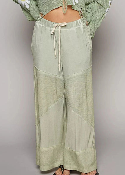 POL Elastic Waistband Wide Leg Pants with Drawstring - Trendsi