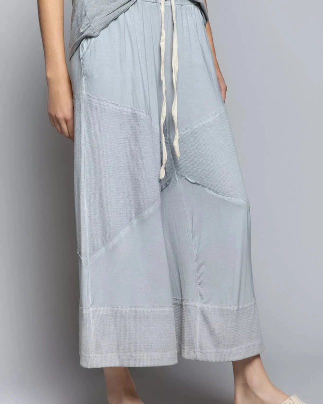 POL Elastic Waistband Wide Leg Pants with Drawstring - Trendsi