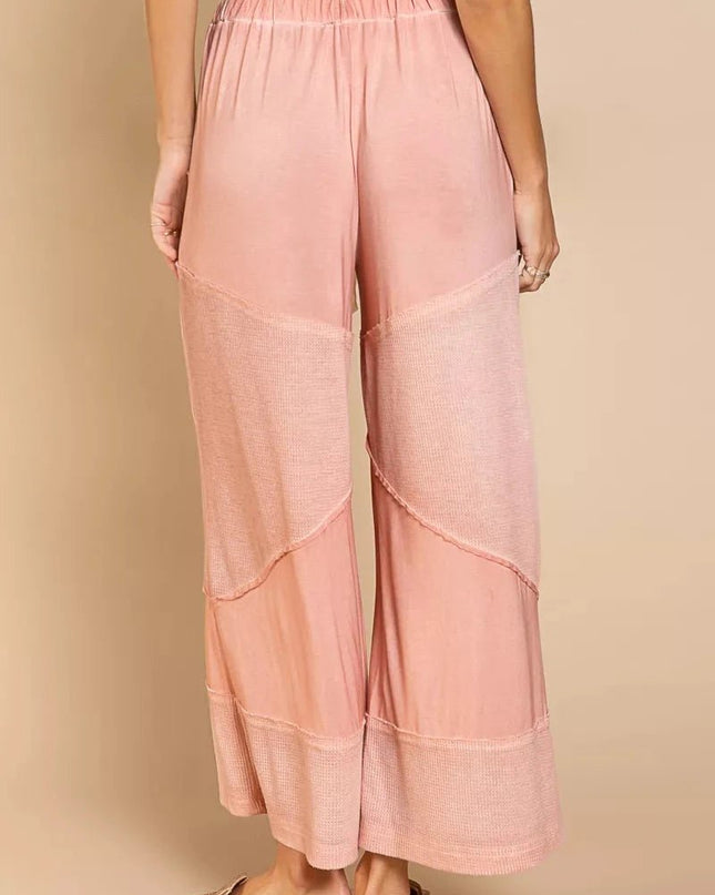 POL Elastic Waistband Wide Leg Pants with Drawstring - Trendsi