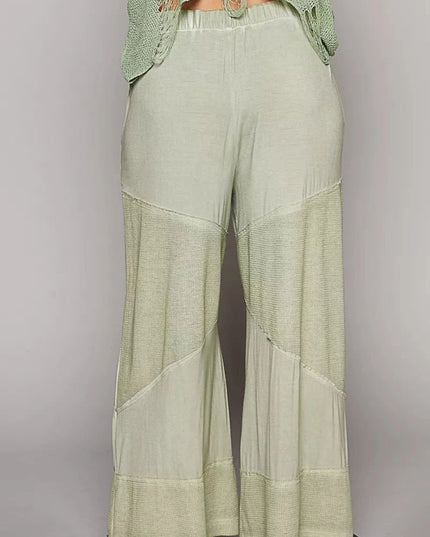 POL Elastic Waistband Wide Leg Pants with Drawstring - Trendsi