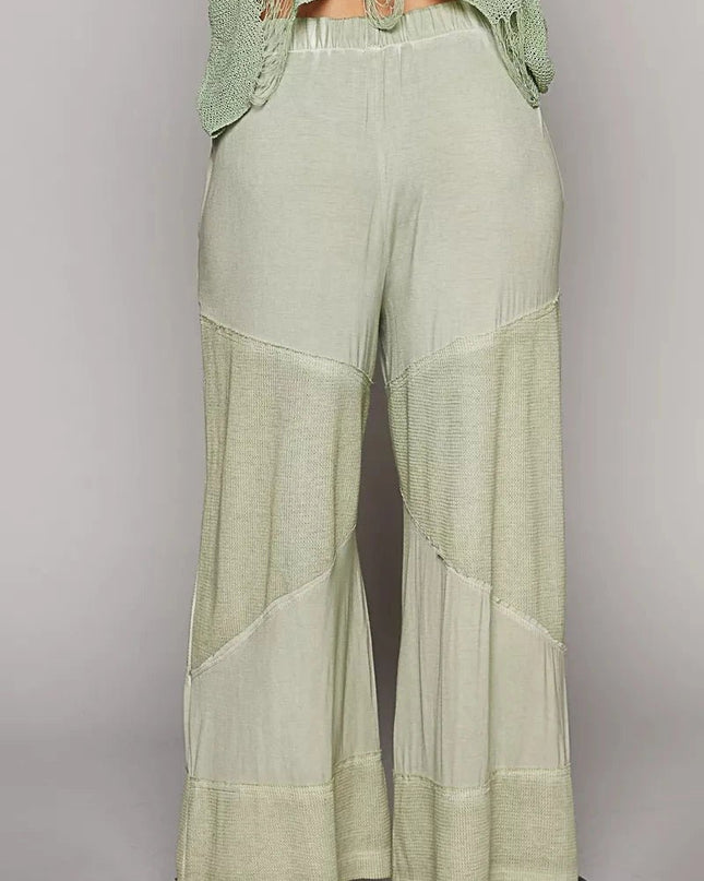 POL Elastic Waistband Wide Leg Pants with Drawstring - Trendsi