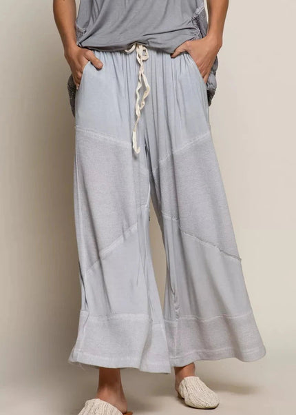POL Elastic Waistband Wide Leg Pants with Drawstring - Trendsi
