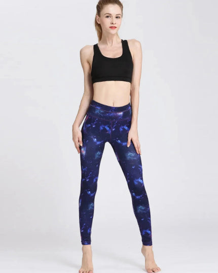 Printed Active High Waist Leggings - Trendsi