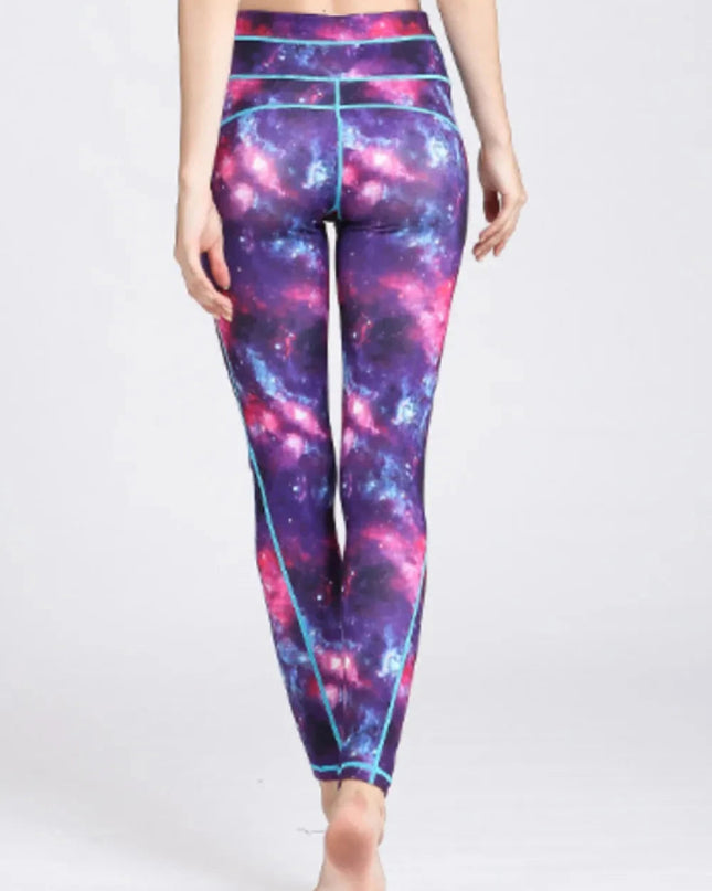Printed Active High Waist Leggings - Trendsi