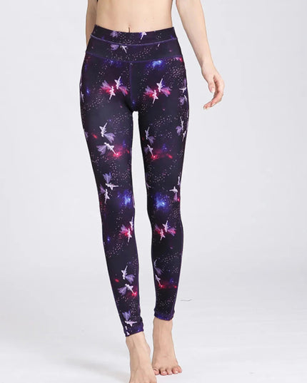 Printed Active High Waist Leggings - Trendsi