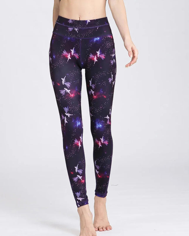 Printed Active High Waist Leggings - Trendsi
