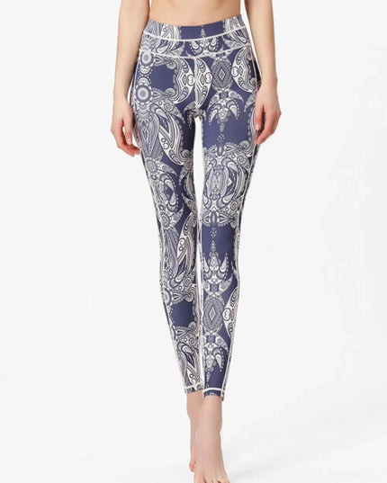 Printed Active High Waist Leggings - Trendsi