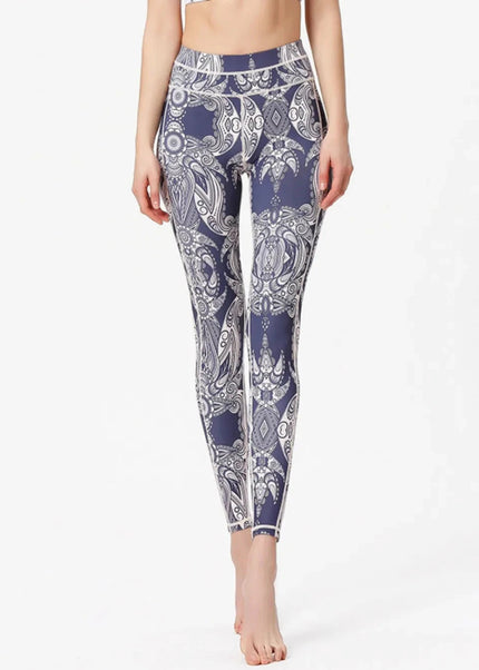 Printed Active High Waist Leggings - Trendsi