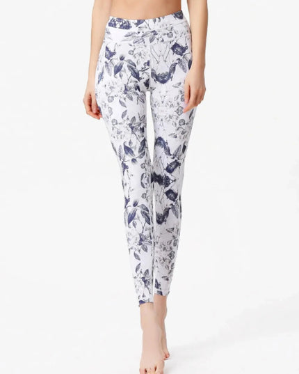 Printed Active High Waist Leggings - Trendsi