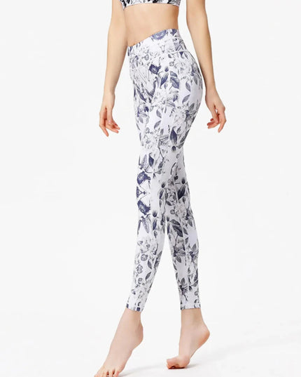 Printed Active High Waist Leggings - Trendsi