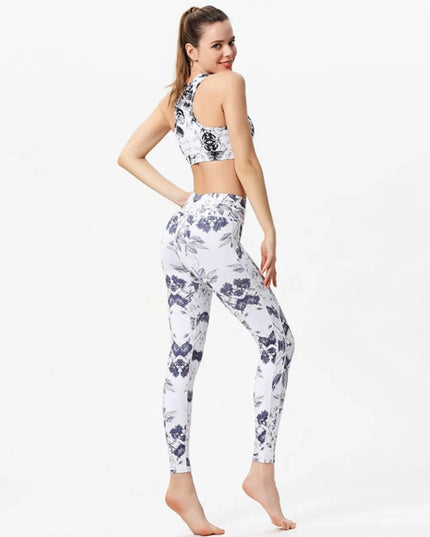 Printed Active High Waist Leggings - Trendsi