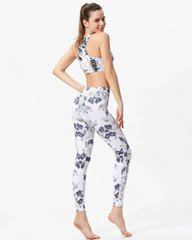 Printed Active High Waist Leggings - Trendsi