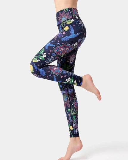 Printed High Waist Active Leggings - Trendsi