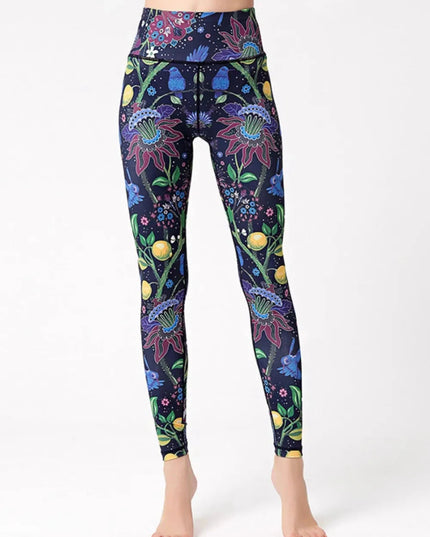 Printed High Waist Active Leggings - Trendsi