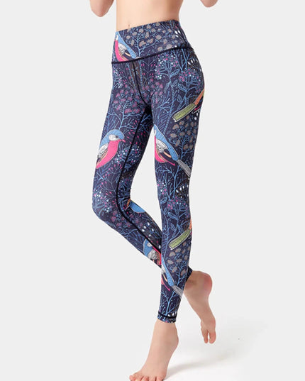 Printed High Waist Active Leggings - Trendsi