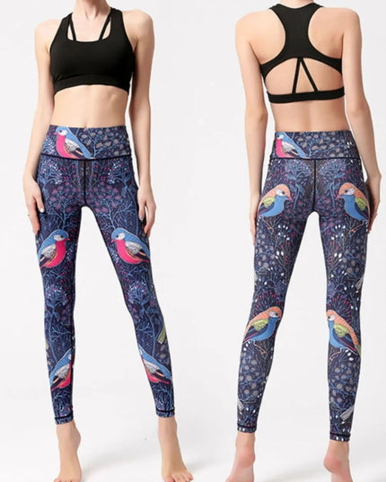 Printed High Waist Active Leggings - Trendsi