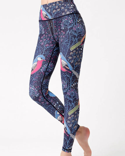 Printed High Waist Active Leggings - Trendsi