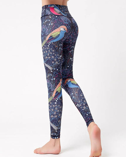 Printed High Waist Active Leggings - Trendsi