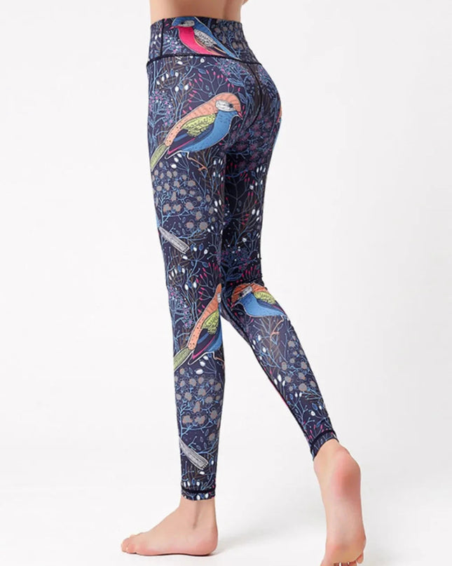 Printed High Waist Active Leggings - Trendsi