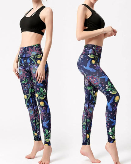 Printed High Waist Active Leggings - Trendsi