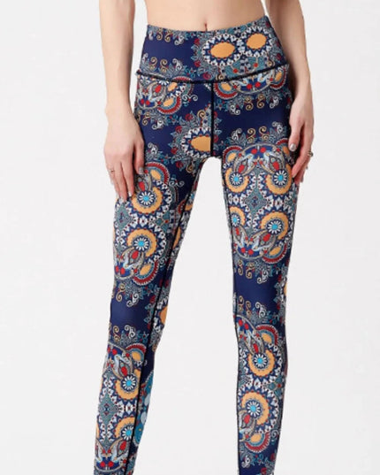 Printed High Waist Active Leggings - Trendsi