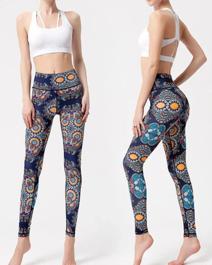 Printed High Waist Active Leggings - Trendsi