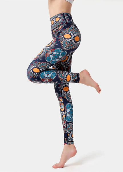 Printed High Waist Active Leggings - Trendsi