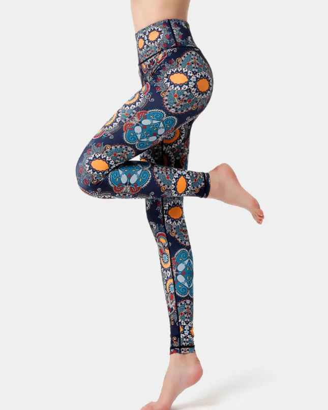 Printed High Waist Active Leggings - Trendsi