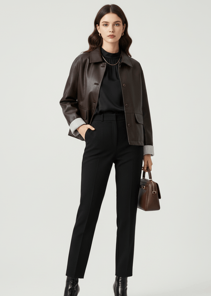 Retro PU Leather Jacket For Women, Brooklyn Heights, BYMANYC New York. - NEW ARRIVALS - BYMANYC ® New York