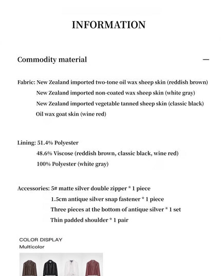 Retro Sheepskin Stand Collar Short Motorcycle Jacket “Caramel Mountain” - leather jacket - Firelady Fur